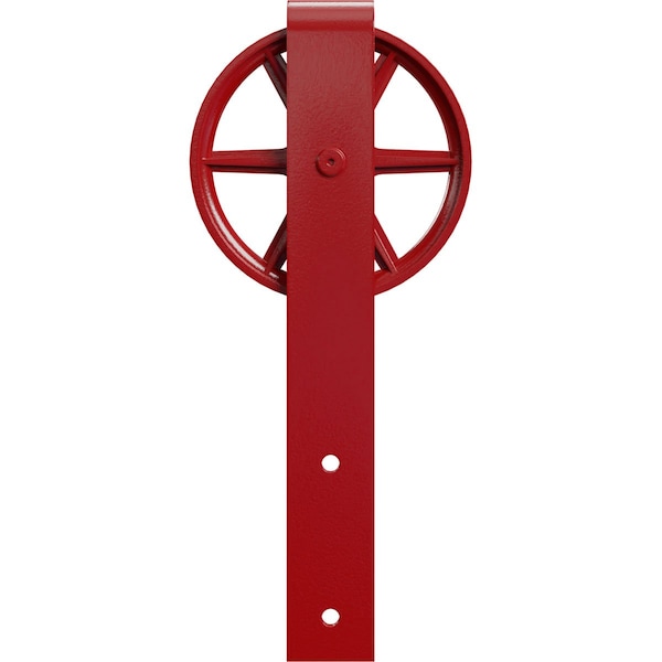 Ekena Millwork Premium Wagon Wheel Roller Hanger w/ Bolts for Barn Door for 1 3/4" Doors, Regal Red GB60014RWRR - main